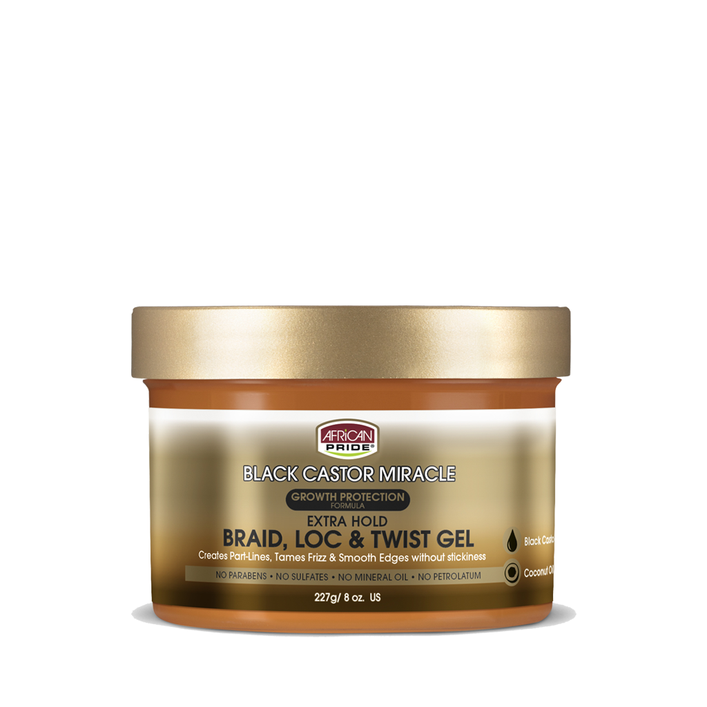 Black Castor Miracle Braid, Loc & Twist Gel