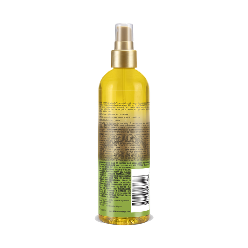Extra Shine Braid Sheen Spray back packaging