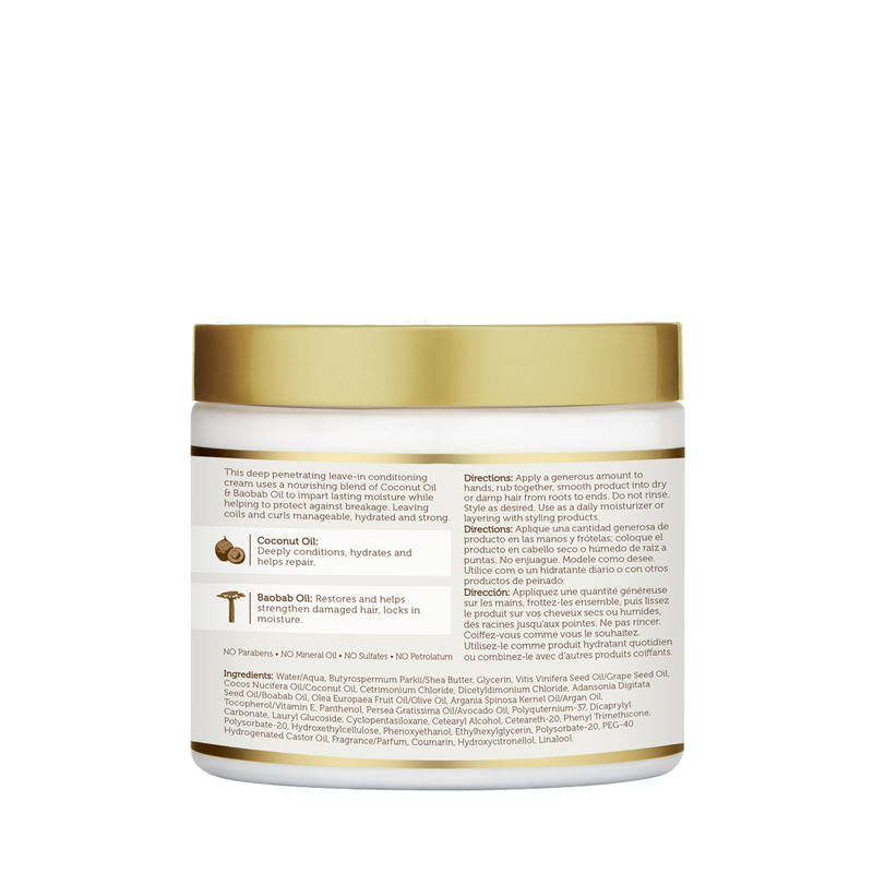 Leave in Cream back packaging