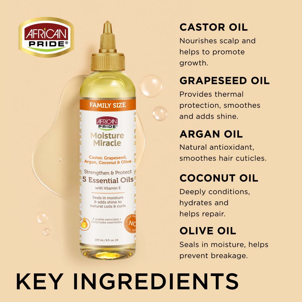 Castor Grapeseed Argan Coconut Olive 5 Essential Oils 8 Oz ingredients label