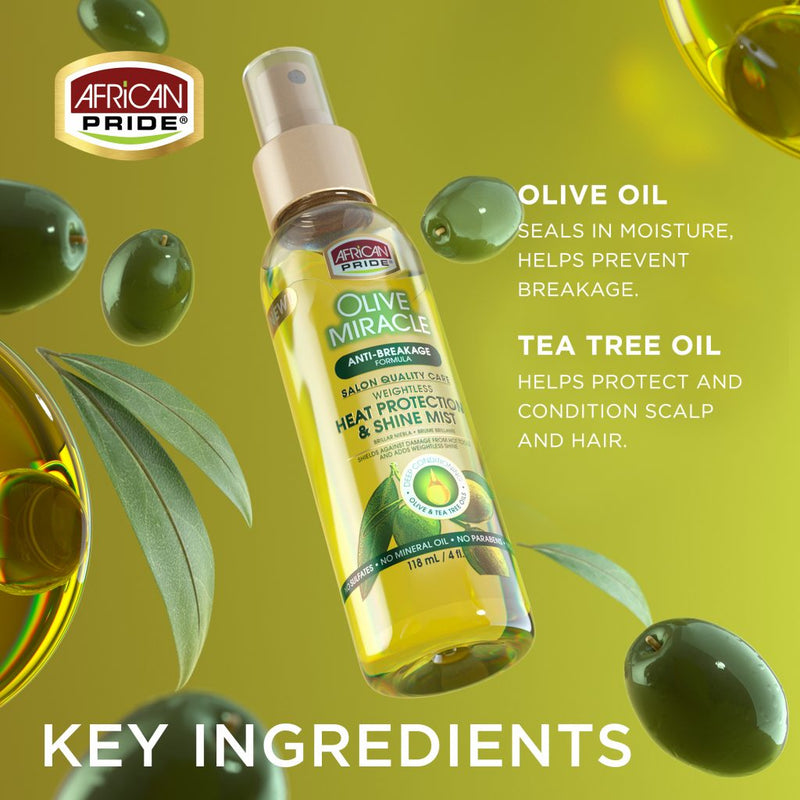 Heat Protection and Shine Mist ingredients label