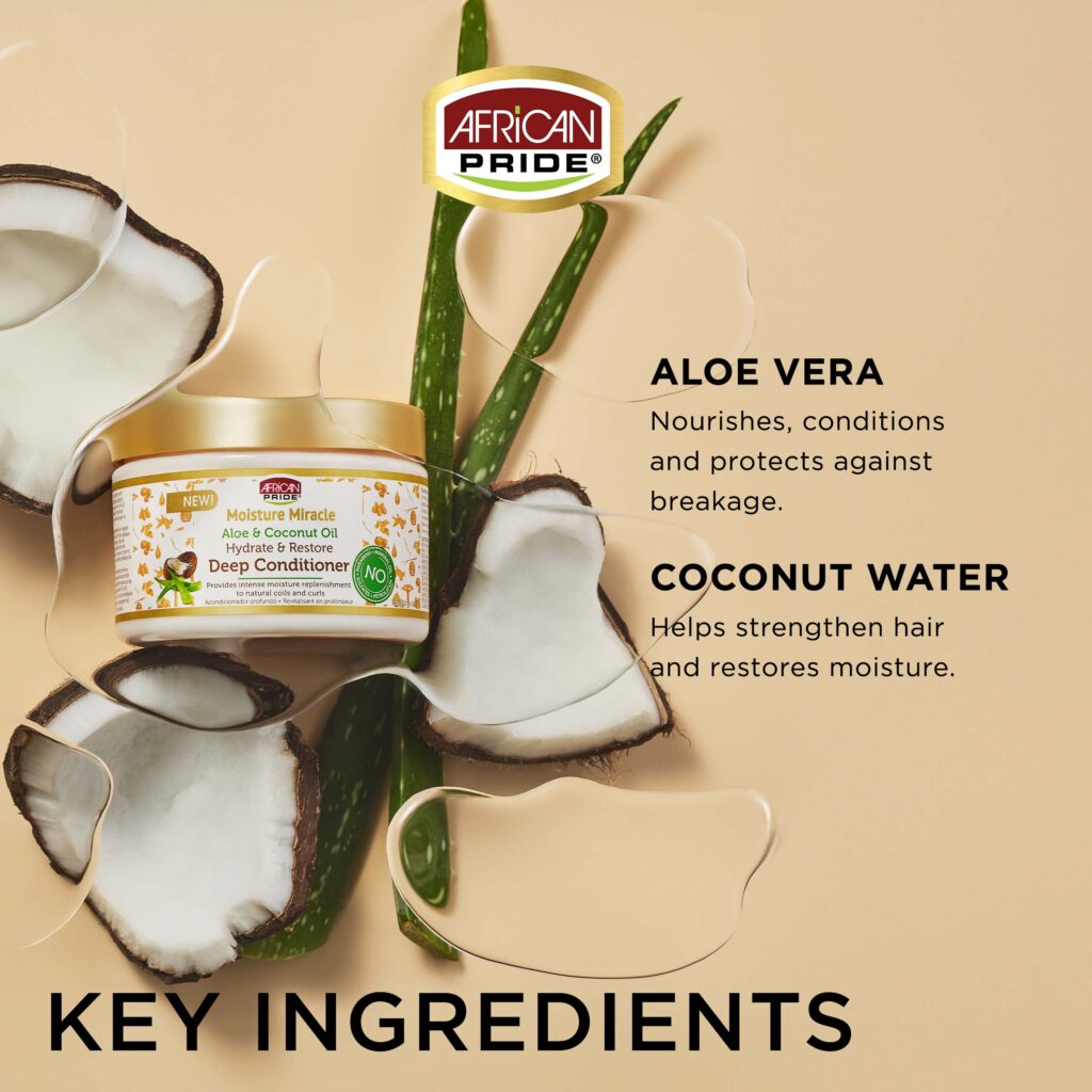 Aloe Coconut Oil Deep Conditioner 12 Oz ingredients label