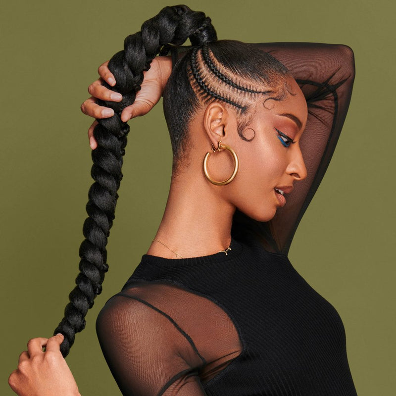 Model with Extra Shine Braid Sheen Spray